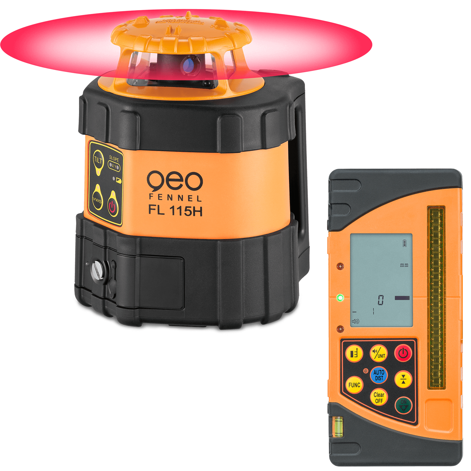 Geo-Fennel FL 115H automata önbeálló forgólézer + FR-DIST 30 vevőegység termék fő termékképe