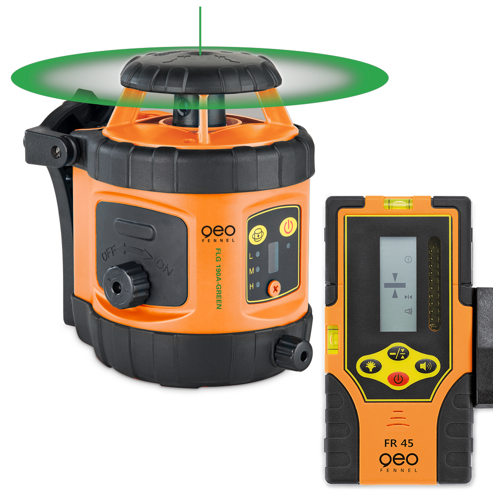 Geo-Fennel FLG 190A-GREEN önbeálló forgólézer + FR45 vevőegység termék fő termékképe