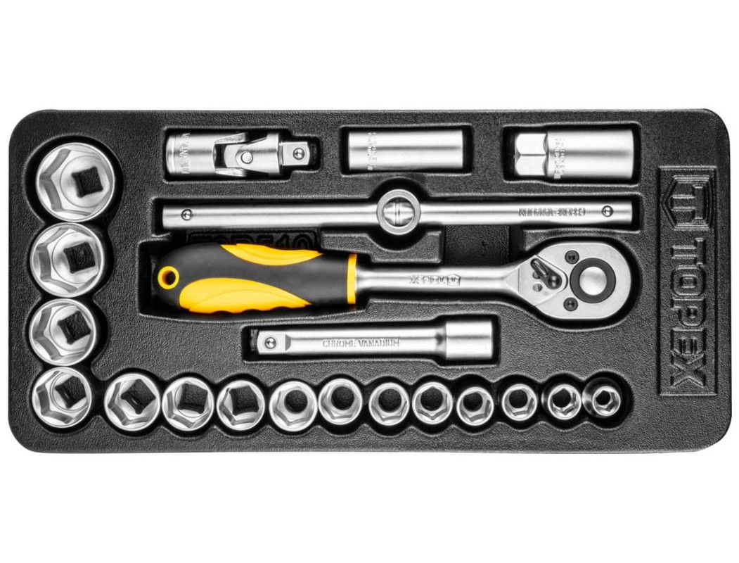Topex 79R510 dugókulcs készlet, 1/2", 21 részes termék fő termékképe