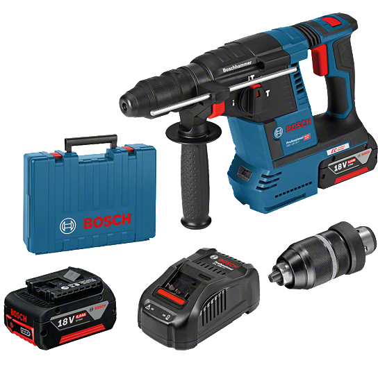 Bosch GBH 18V-26F akkus szénkefe nélküli SDS-plus fúró-vésőkalapács (2 x 6.0 Ah Li-ion akkuval, szerszámkofferben) termék fő termékképe