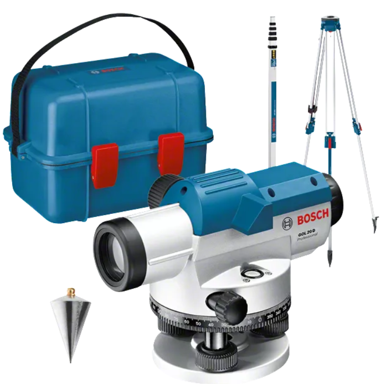 Bosch GOL 20 D optikai szintező + BT 160 állvány + GR 500 mérőléc, 20x termék fő termékképe