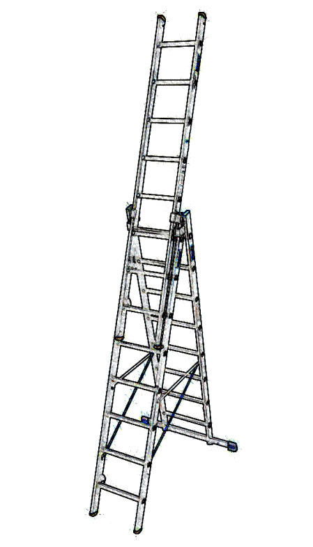 3x8 fokos háromrészes sokcélú létra kölcsönzés termék fő termékképe