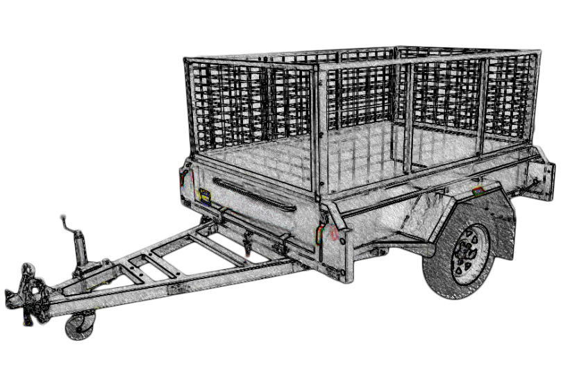 Közúti utánfutó kölcsönzés, rácsos termék fő termékképe